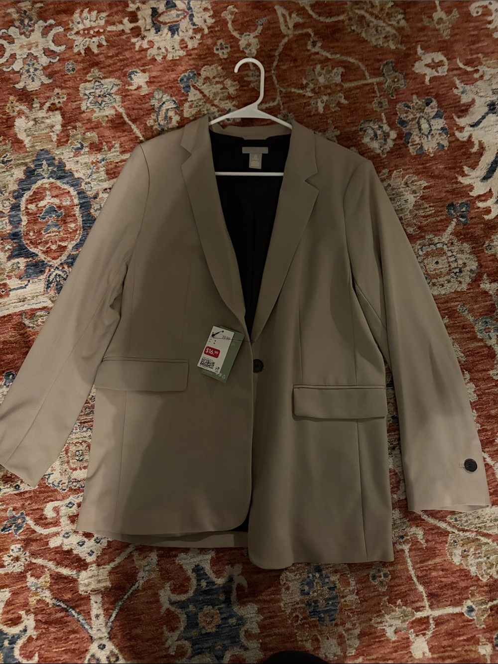 H&M Beige and Black Tailored Blazer